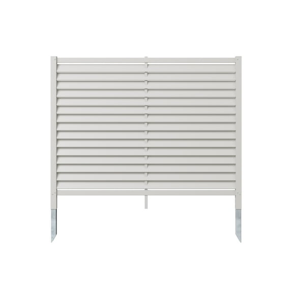 4ft H x 5ft W (1 Panel) No Dig Enclo Savannah Privacy Screen, Louvered White Vinyl Fence Panel, Trash Can Hider Outdoor, AC Fence, Pool Equipment Enclosure, Privacy Fence Panels, EC18041
