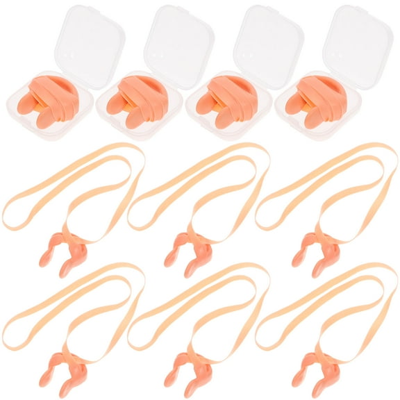 unbranded 12pcs Silicone Swimming Nose Clip with Strap Nose Protection Swimming Accessory for Kids and Adult