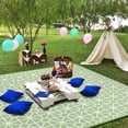 thumbnail image 3 of Picnic Blanket Waterproof 80"x60" Large Outdoor Foldable Green Geometry Thicker Machine Washable Beach Blanket Waterproof Picnic Mat Portable for Picnics, Camping, 3 of 6
