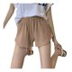 thumbnail image 1 of Pantalones cortos deportivos para mujer, ropa deportiva con cordón de cintura elástica alta para correr y trotar, marrón S, 1 of 12