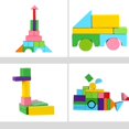 thumbnail image 2 of Bloques de construcción de madera |Juguete educativo para niños | 100 bloques de colores en diferentes formas y tamaños | Juegos de aprendizaje temprano | 3+ años kaili Sencillez, 2 of 5