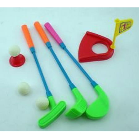- Mini Plastic Golf Clubs, Ball And Hole Cup ToyMini plastic clubs and a hole By Hammond toys