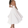 thumbnail image 3 of Frontwalk Cocktail Dresses for Women Evening Party Sleeveless Slip Dress Spaghetti Straps Midi Dresses Solid Color V Neck Sexy Dress White M, 3 of 3