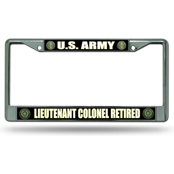 U.S. Army Lieutenant Colonel Retired Chrome License Plate Frame