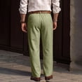 thumbnail image 3 of JoveMarine Men's Linen Pants Casual - Lightweight Breathable Summer Trousers with Drawstring Elastic Waist, Everyday Comfort,Army Green L, 3 of 5