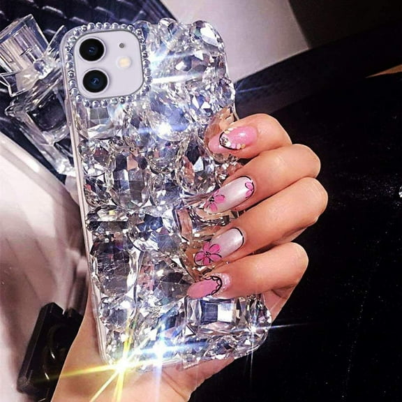 Case for iPhone 14 Plus Glitter Case for Women 3D Glitter Sparkle Bling Case Luxury Shiny Crystal Rhinestone Diamond Bumper Clear Gems Cute Case for Women Girls