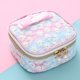 thumbnail image 2 of Bolsa de almacenamiento de servilleta sanitaria bordada de malla Bolsa cuadrada cosmética con cremallera para viajes al aire libre y oficina (rosa degradado), 2 of 6