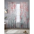 thumbnail image 5 of Pink Teal Forest Semi Sheer Window Curtains 84 Inches Long, Modern Oil Painting Art Rod Pocket Voile Silky Chiffon Curtain Light Filtering Drapes for Living Room, Kitchen, Bedroom, 52"x84", 2 Panels, 5 of 9