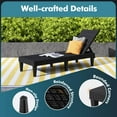 thumbnail image 4 of Costway Chaise Longue de Patio Fauteuil Inclinable avec Dossier Réglable à 3 Positions et Coussin Rouge, 4 of 8