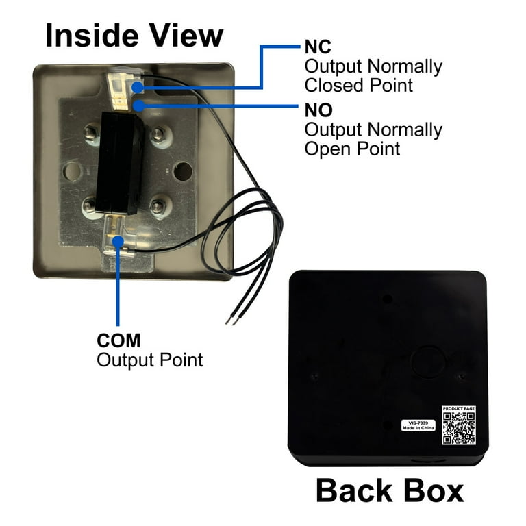 Green Square Push to Exit button for Door Access Control - Visionis