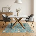 thumbnail image 3 of ODIKA 5'x7' Washable Area Rug Non-Slip, Chair-Friendly Turtle Ocean Animal Design With Coral Reef And Marine Life Border Sea Flowing for Dining Room, Under Table, Home Office, 3 of 7