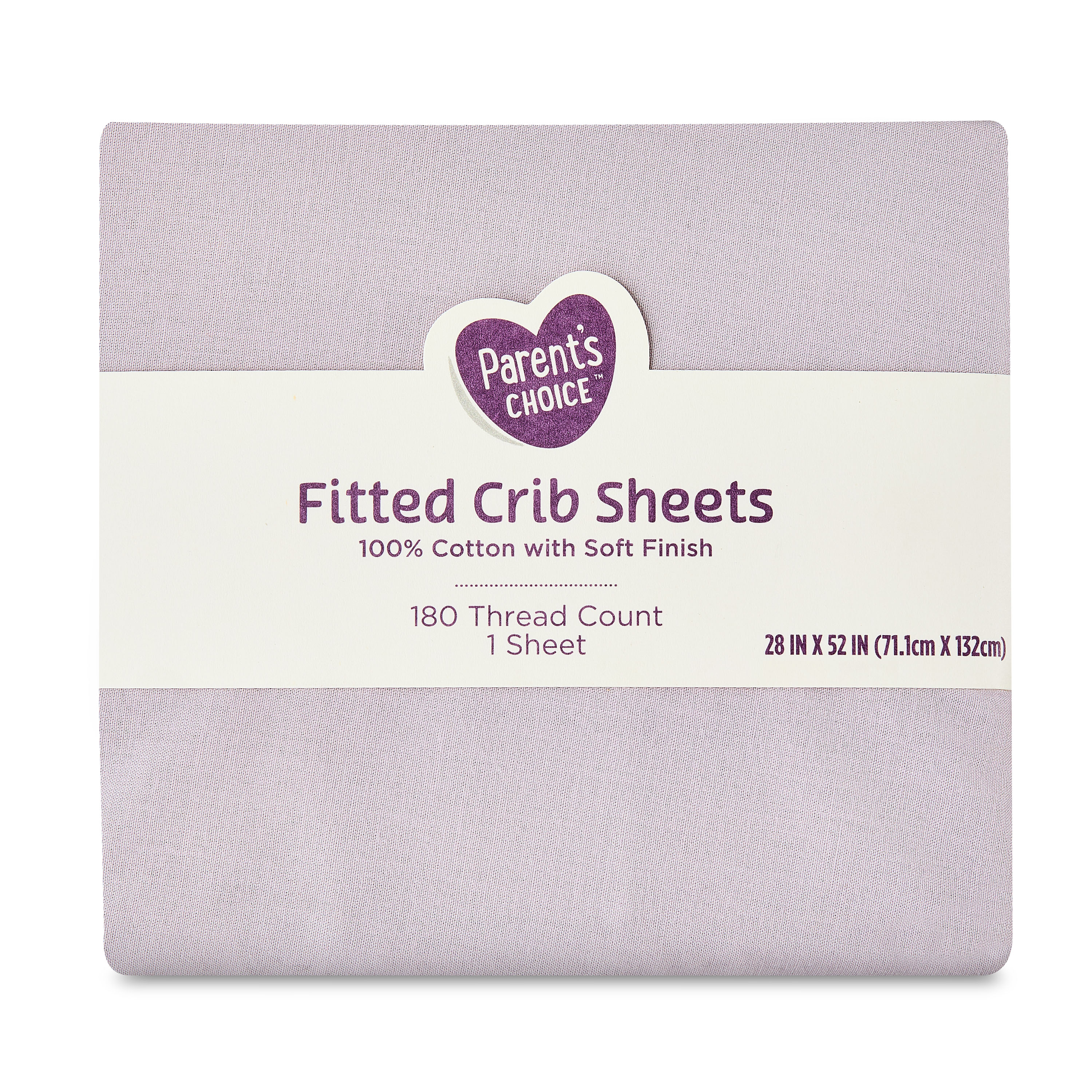 Parent's Choice Fitted Crib Sheet, 100% Cotton, Purple photo 5
