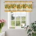 thumbnail image 3 of Valances for Windows Farmhouse Sunflower Green Leaves Rod Pocket Short Curtain for Bathroom Living Room Bedroom Vintage Yellow Border 1 Panel 42x12in, 3 of 9