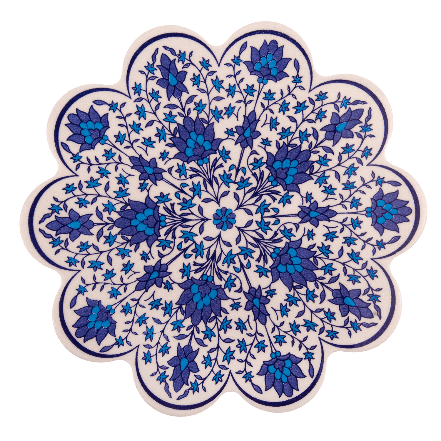 Table Trivets Blue Tulips Large Ceramic Trivet 7" (18 cm) Trivets for Hot Dishes Serving Trivets