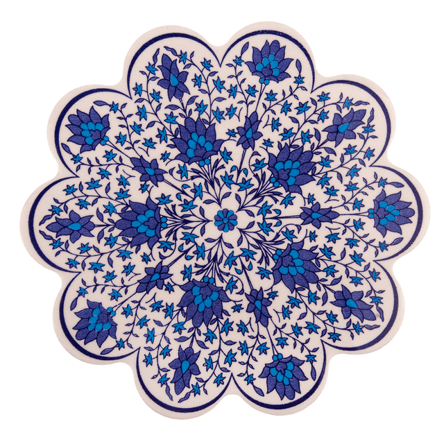 Table Trivets Blue Tulips Large Ceramic Trivet 7" (18 cm) Trivets for