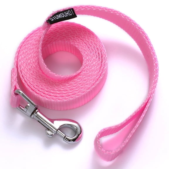 Siumouhoi 6 FT Puppy/Dog Nylon Leash, Strong Traditional Style, Easy to Use Collar Hook(5/8in x 6 ft, Pink)