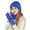 Blue, variant on Kids Winter Hat Gloves and Scarf Set, Knitted Beanie Hat Lined Neck Warmer Mittens Set for Girls Boys