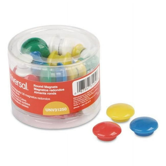 Plastic Assorted Magnets, Assorted Color - 30 per Pack