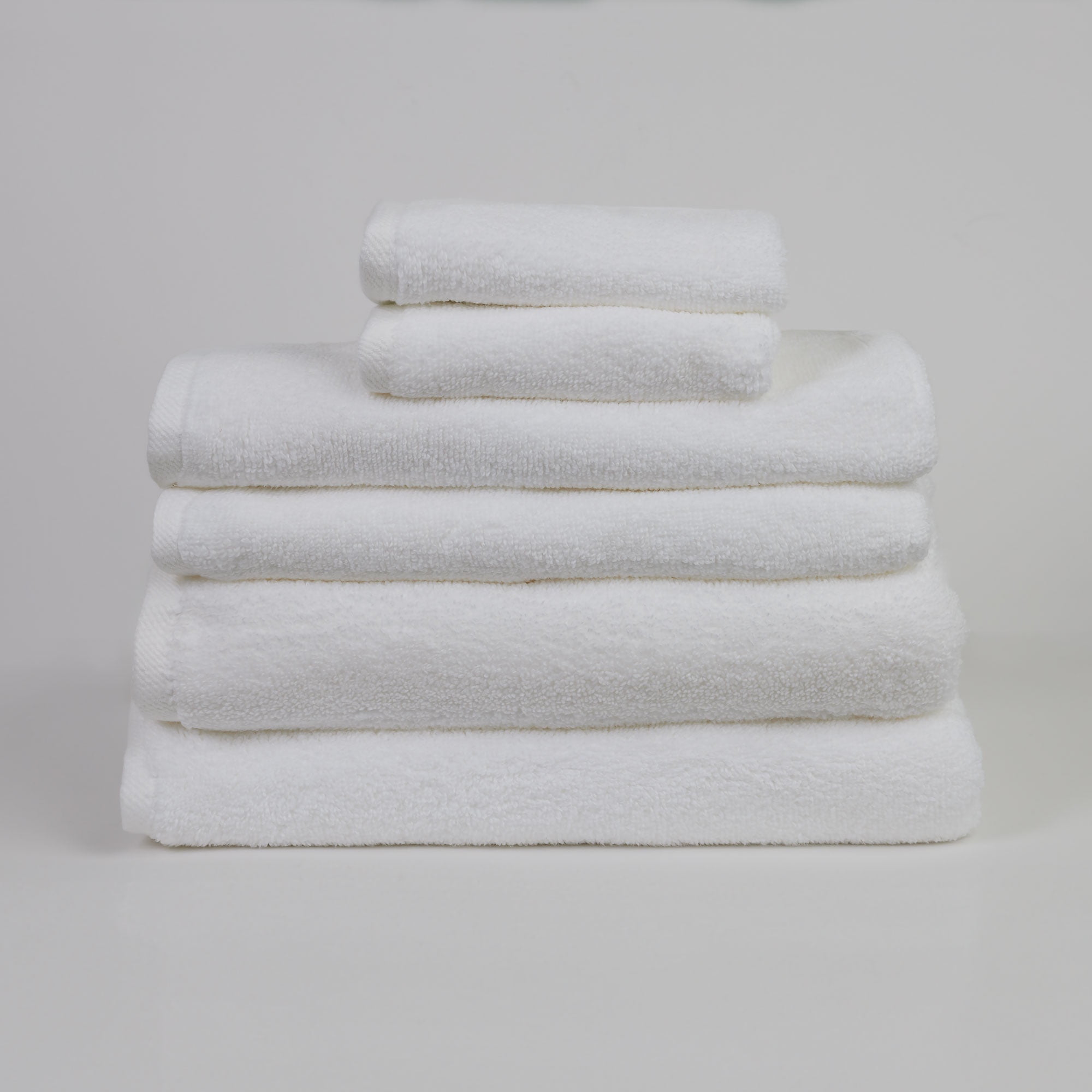 Serenity 6-Piece 100% Cotton Bath Towel Set in White