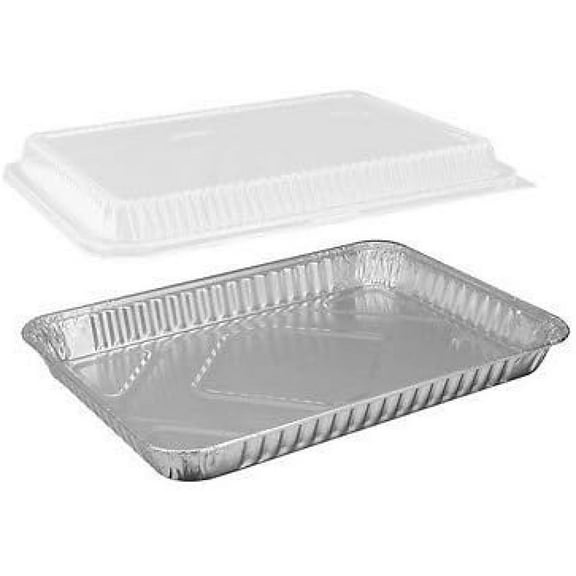 Handi- 1/4-Size (Quarter) Sheet Cake Aluminum Pan w/Clear Dome Lid (Pack of 25 Sets)