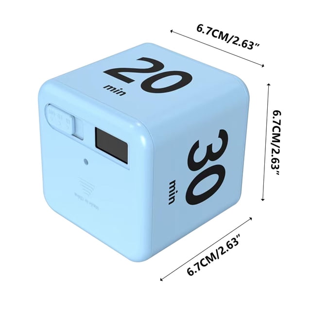 Digital Alarm Clock with Sensing Flip Timer Function 6.6 cm Cube Design for Classroom Learning and Office Time Management