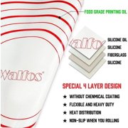 Silicone Pastry Mat - Walfos Non-Stick Baking Mat Fondant Mat with Measurement, Non-Slip Rolling Mat, Perfect for Rolling Dough, Cookie & Baking (23.6 x 15.7, Red)