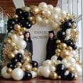 thumbnail image 2 of Black White Gold Balloon Garland Double Stuffed, Pearl Sand Champagne Gold Balloons Cream Beige Balloon Arch Kit for Birthday Father's Day, Mother's DayGraduation Wedding Party Decorations, 2 of 6