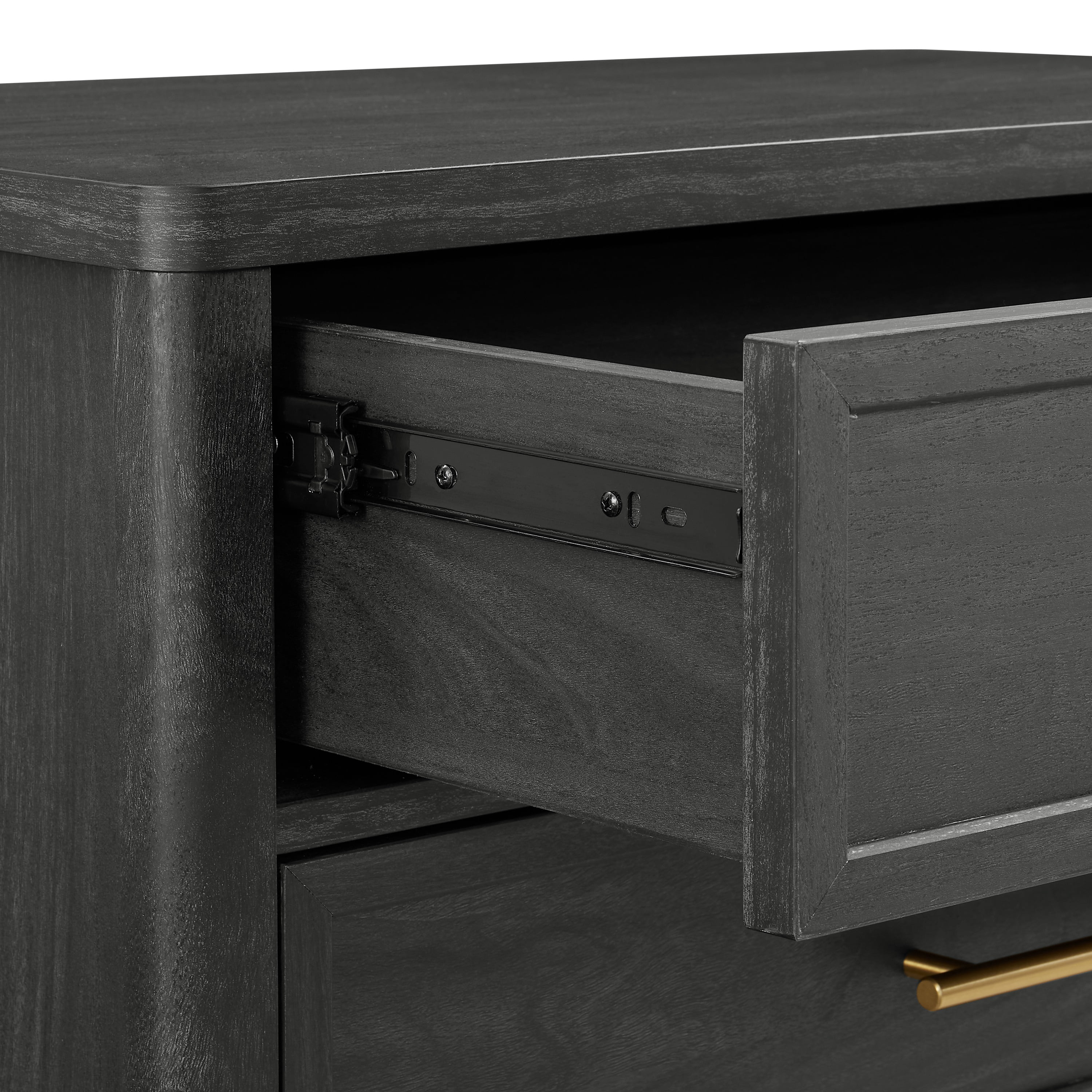 Better Homes & Gardens Oaklee 3-Drawer Nightstand – USB Charging, Charcoal