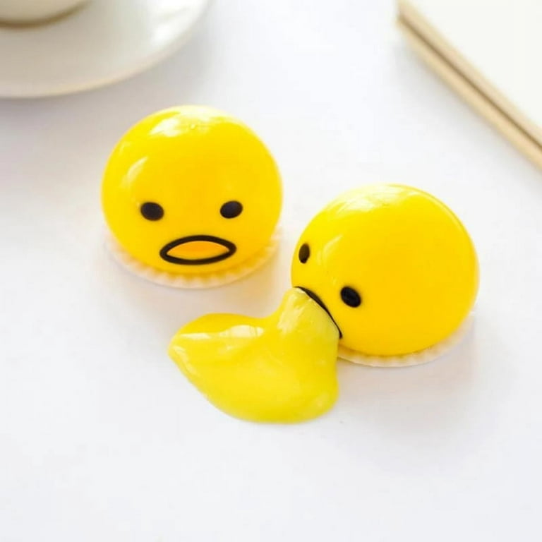 Squishy Puking Egg Yolk Stress Ball With Yellow Goop Joke Ball Squeeze toy  new 
