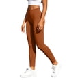 thumbnail image 4 of Women's Solid Quick Dry Yoga Leggings High Waist Butt Lifting Tight Sports Pants Stretchy Slim Fit Workout Trousers for Fitness, Daily Walking and Casual Outdoor Activities Gold, 4 of 7