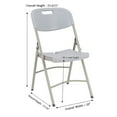 thumbnail image 6 of Norwood Commercial Furniture Heavy-Duty Indoor/Outdoor Blow-Molded Plastic Folding Chair (Pack of 4) Gray, 6 of 8