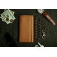 thumbnail image 6 of Long Trifold RFID Blocking, Credit Card Money Organizer, Top Bill Slot, Leather Biker Trifold Chain Wallet Long Checkbook for Men, 6 of 7
