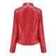 thumbnail image 3 of Chaqueta de motociclista de piel sintética elegante y delgada con cremallera para mujer, 3 of 3