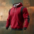 thumbnail image 4 of Men's Cargo Hoodies Sweatshirts Tactical Pullover Casual Gym Athletic Loose Hooded Sweatshirts Red L, 4 of 4