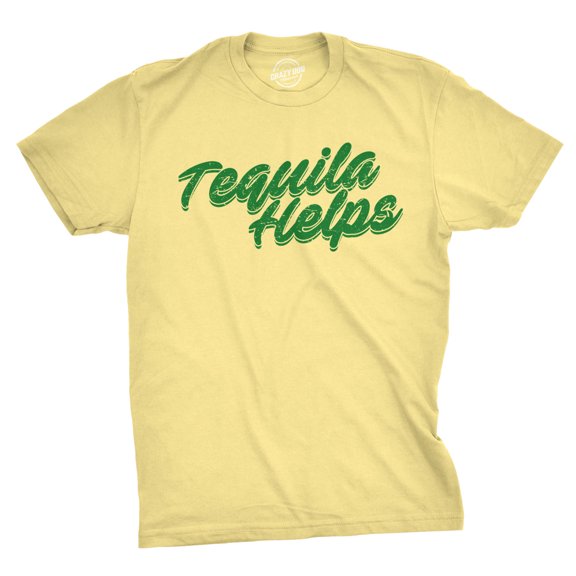 Mens Tequila Helps T Shirt Funny Mexico Drinking Taco Tuesday Margarita T shirt Graphic Tees