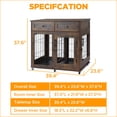 thumbnail image 6 of Double Dog Crate Furniture with 2 Drawers,Wooden Dog Crate End Table,2 Dogs Wooden Dog Cage Dog House for Small/Medium/Large, 6 of 9