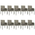 thumbnail image 2 of vidaXL 11 Piece Garden Dining Set with Cushions Black and Grey Poly Rattan, 2 of 5