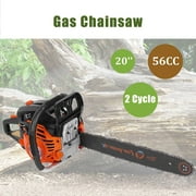 ChainSaw 52cc 20-inch Gas Powered Chain Saw, 2 Stroke 3.2HP Handed Petrol Chainsaw with Air Filter System Automatic Oiling and Tool Kit (Orang)