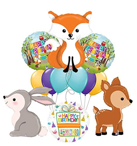 Mayflower Products Woodland Creatures Birthday Party Supplies Baby Shower Deer Balloon Bouquet Decorations