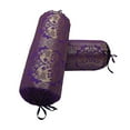 thumbnail image 2 of Stylo Culture Ethnic Polydupion Indian Yoga Bolster Pillow Covers For Legs Purple Gold Elephant Cylindrical Brocade Silk Jacquard Neck Roll Tubular Banarsi Bolster Cases | (Set of 2) | 30x15 Inches, 2 of 5