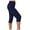 Navy, variant on Riforla Women's Solid Color Stretchy Capri Leggings Low Waist Pocketed Athletic Pants Womens Pants Black XXL