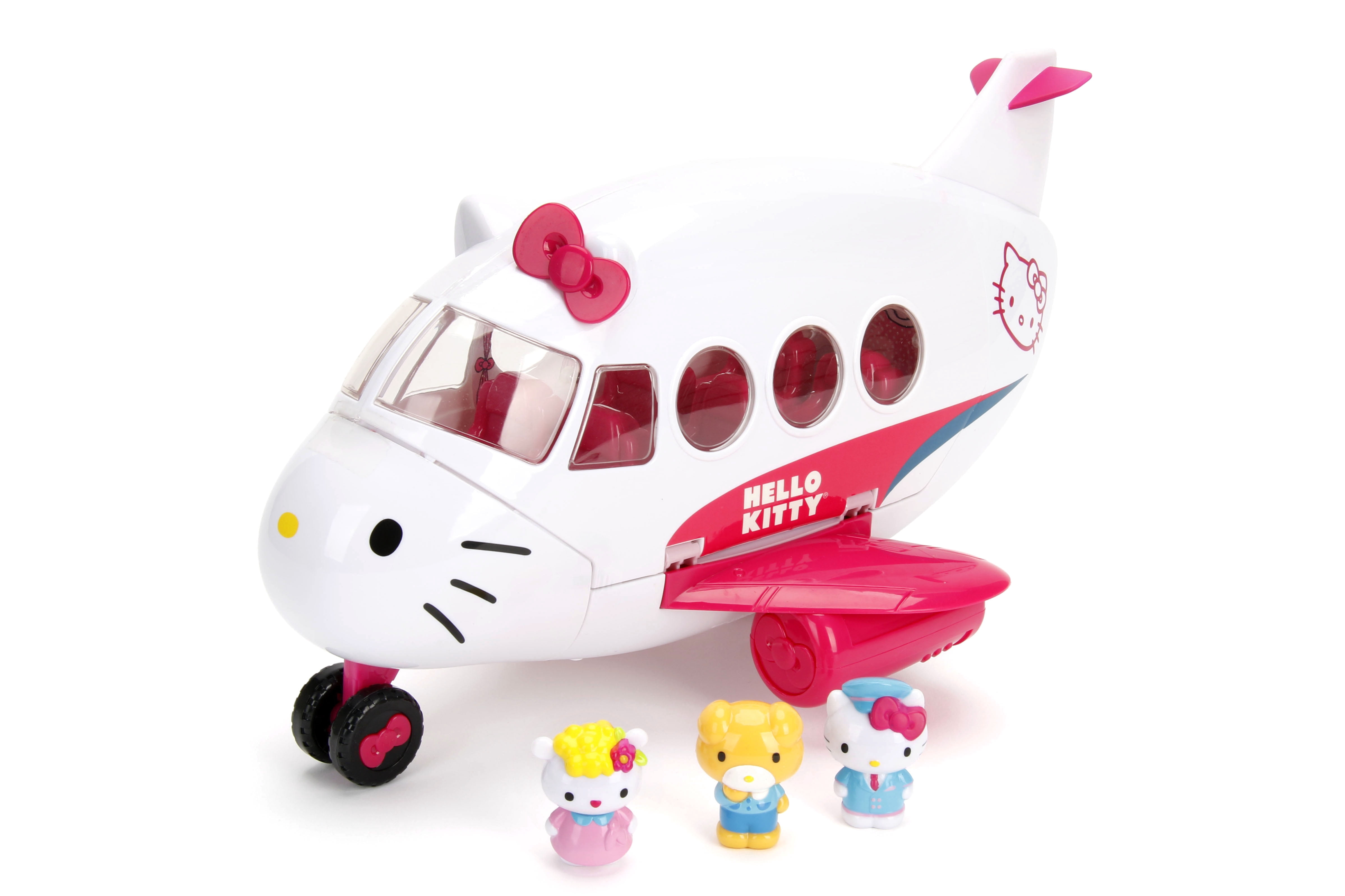 Jada Sanrio Hello Kitty and Friends – Hello Kitty Airline Play Set – Toy Airplane and Figure with Travel Accessories - Ages 4+(Pink)