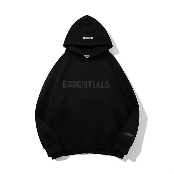 CNKOO ESSENTIALS Casual Oversized Hoodie  With Label Rubber Letter Cotton Pullover Sweatshirt for Men Women Stylish Perfect Streetwear Casual Outfits Gray Set S