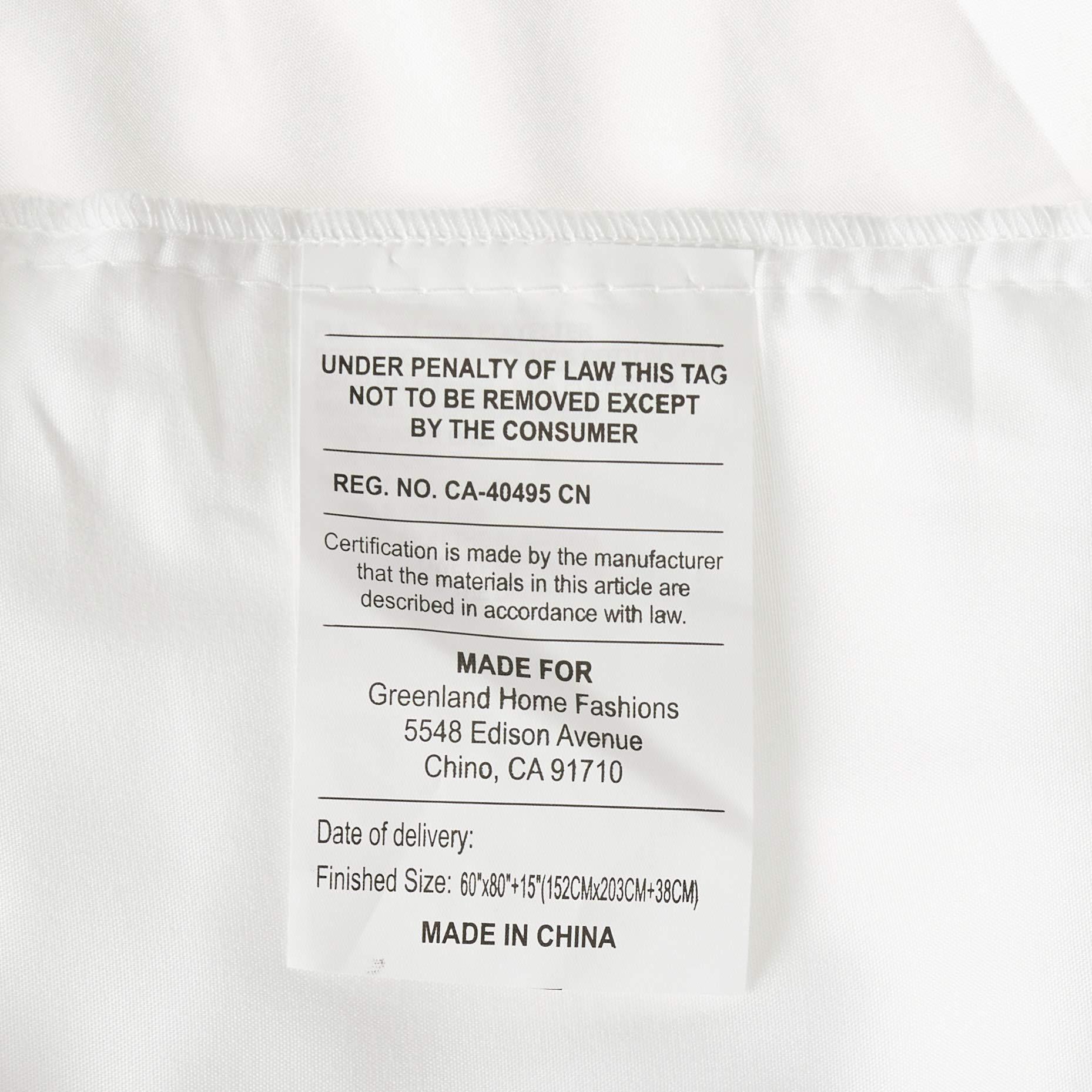 Greenland Home Fashions Cotton Voile Bed Skirt - 18 in. Ruffle - White - Queen