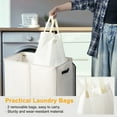 thumbnail image 6 of BGTREND Double Laundry Hamper with Lid 155L Laundry Basket with Removable Liner Bags & Side Mesh Pocket Collapsible Laundry Sorter Dirty Clothes Hamper (Beige), 6 of 7