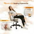 thumbnail image 6 of Ktaxon Office Chair with Armrests, Linen Fabric Desk Chair with Wheels, Swivel Task Chair for Study Room or Dressing Vanity Area White, 6 of 8