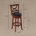thumbnail image 2 of Somerset Home 29” High Back Swivel Bar Stool – Brown and Black, 2 of 7