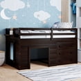 thumbnail image 2 of Cfowner Wooden Loft Bed with Cabinet and Shelf, Twin Size, Espresso, 2 of 7