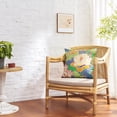 thumbnail image 6 of Pack of 2, Chinoiserie Pillow Cover 18 x 18 Inch Peony Floral Pillow Covers Linen Flower Throw Pillow Covers Farmhouse Pillowcase Cushion Covers for Sofa Couch Living Room Green Yellow, 6 of 6
