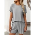 thumbnail image 3 of EASYBRA Women Pants Suit Solid Color Casual Two Piece Outfit Three Quarter Sleeve and Pants All Season S-XL, 3 of 7